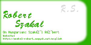 robert szakal business card